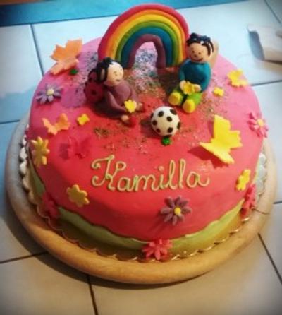 szivárványos Bogyó és Babóca torta